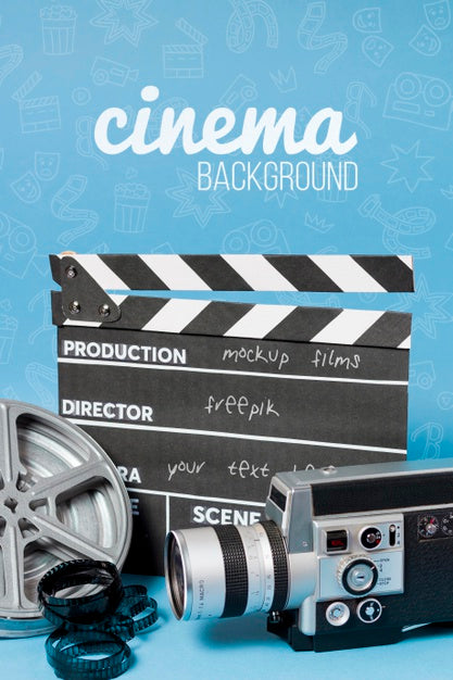 Free Cinema Film Slate And Camera Psd