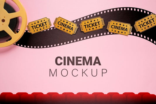 Free Cinema Mockup With Movie Tickets Psd