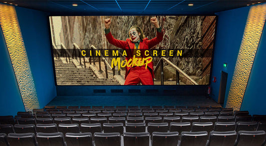 Free Cinema Movie Theater Hall Screen Mockup Psd