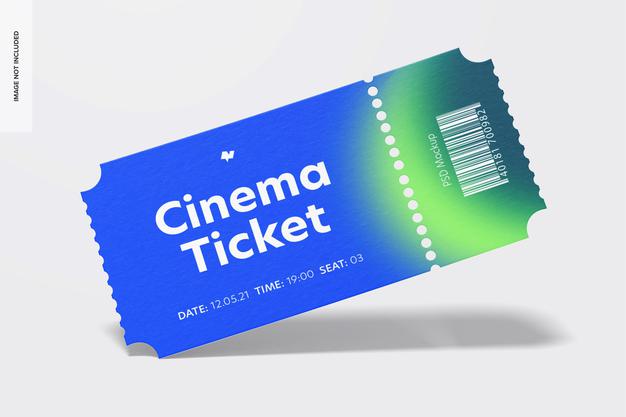 Free Cinema Ticket Mockup Psd