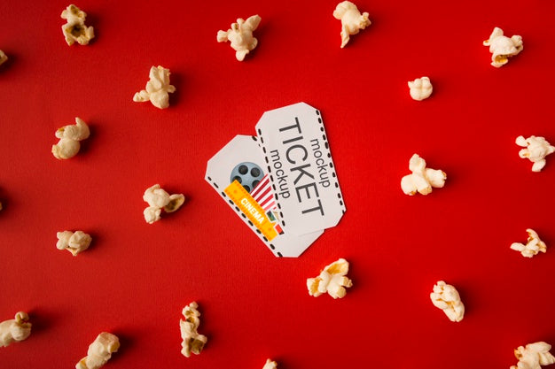 Free Cinema Tickets Surrounded By Popcorn Psd