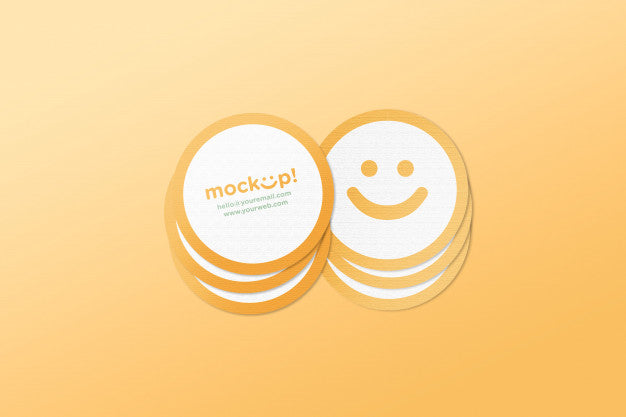 Free Circle Mock Up Business Card Psd