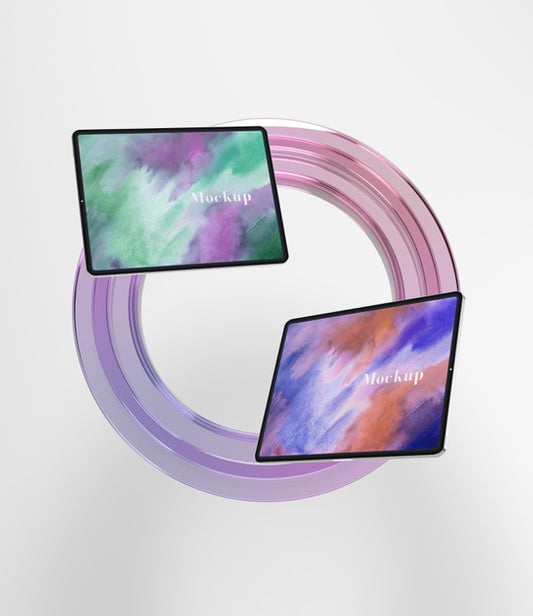 Free Circle Of Transparent Glass With Tablets Psd