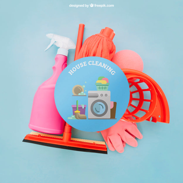Free Circular Cleaning Mockup Psd