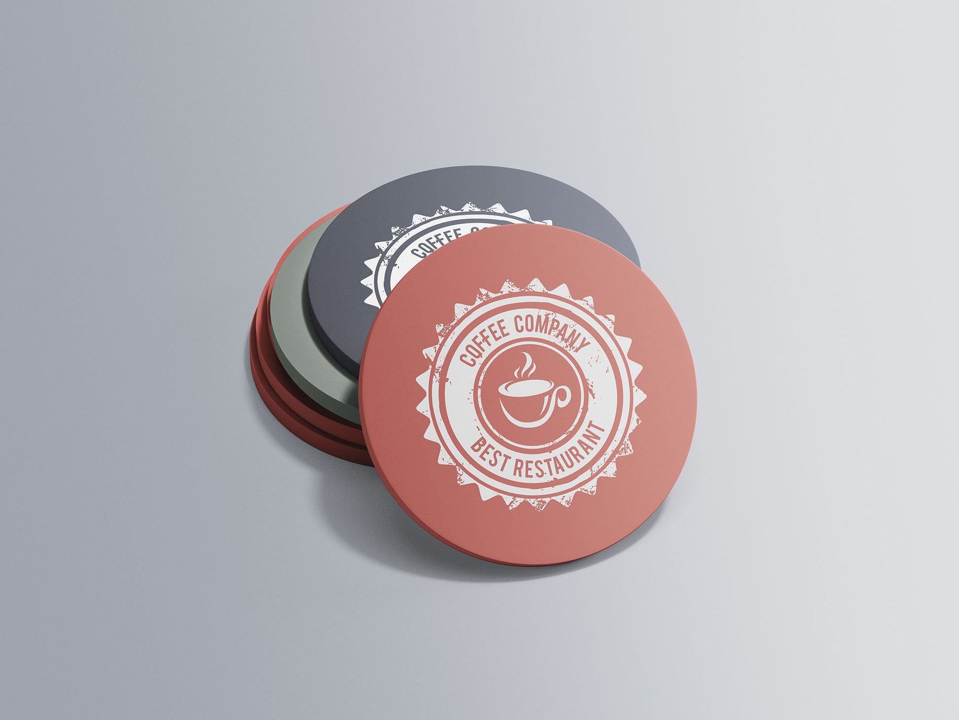 Free Circular Coaster Mockup