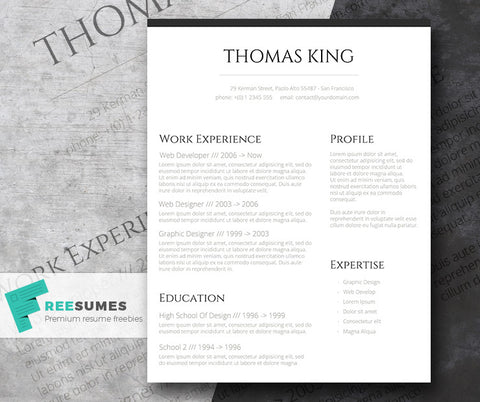 Free Classic Conservative Basic CV Resume Template in Clean Text Style in Microsoft Word (DOC) Format