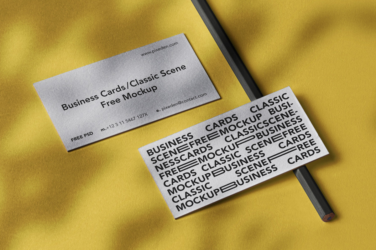 Free Classic Psd Business Card Mockup Scene