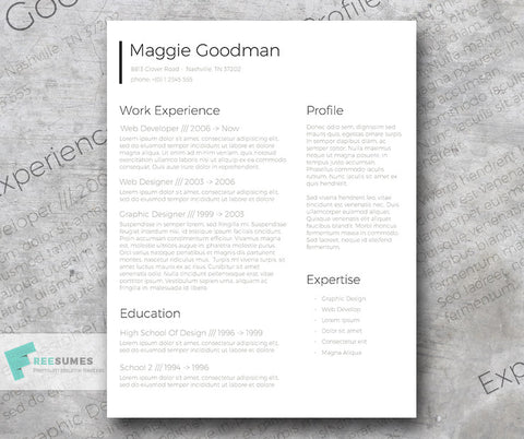 Free Classic Conservative Sleek CV Resume Template in Clean Text Style in Microsoft Word (DOC) Format