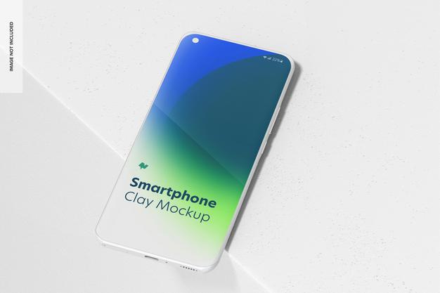 Free Clay Smartphone Mockup, Perspective Psd