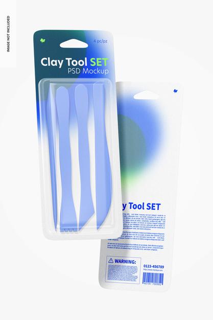 Free Clay Tool Mockup Set, Floating Psd