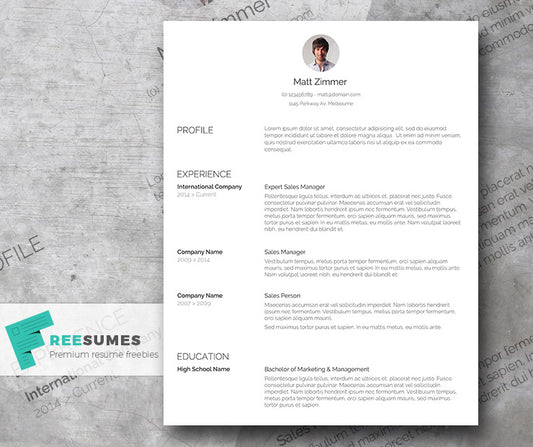 Free Professional Spick and Span CV Resume Template in Minimal and Clean Style in Microsoft Word (DOC) Format