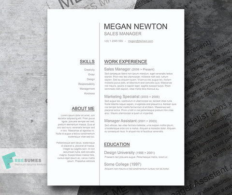 Free Classic Conservative Plain and Simple CV Resume Template in Clean Text Style in Microsoft Word (DOC) Format