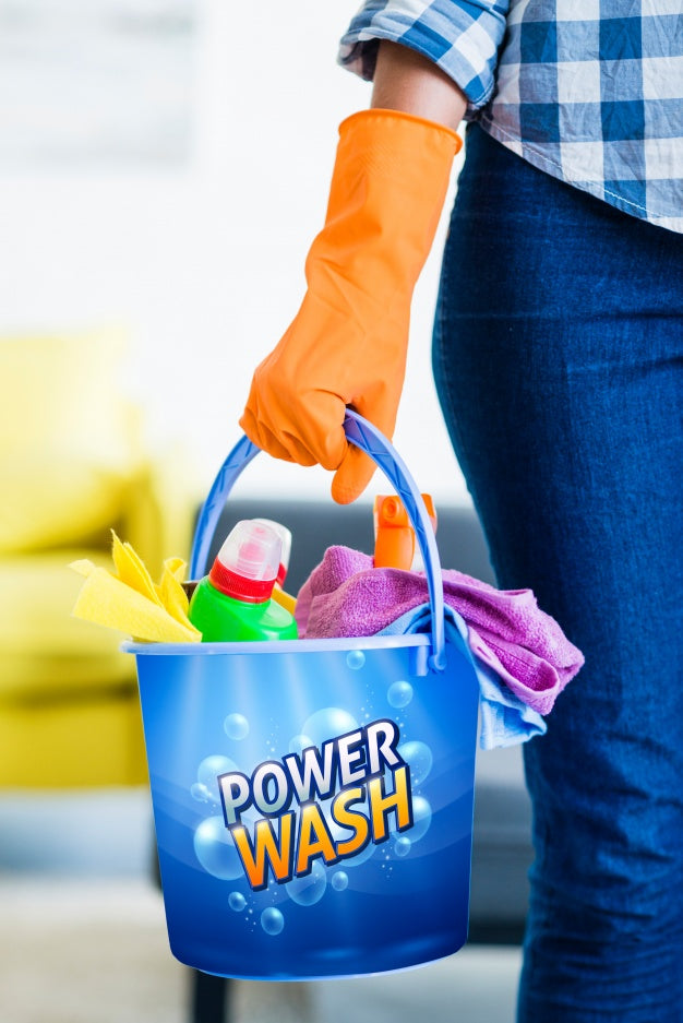 Free Cleaning Bucket Mockup Psd