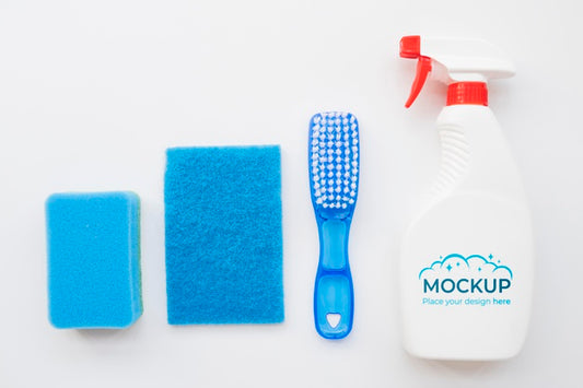 Free Cleaning Products Assortment Top View Psd