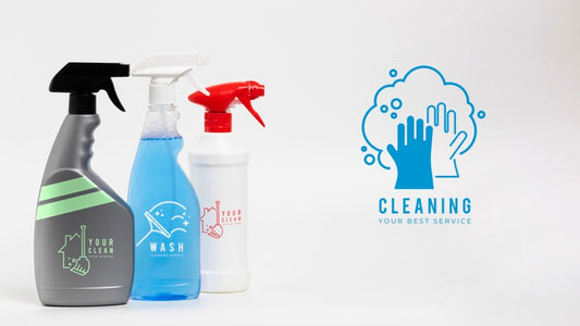 Free Cleaning Your Best Service Various Containers Of Detergent Psd