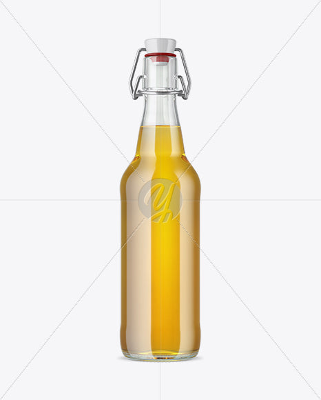 Free Clear Glass Beugel Beer Bottle Mockup