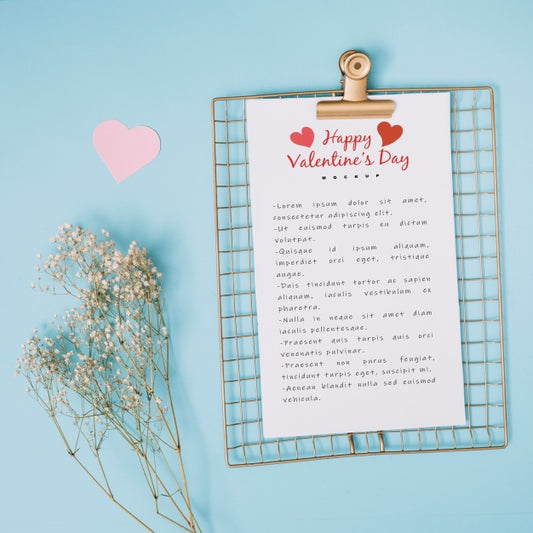 Free Clipboard Mockup For Valentine Psd
