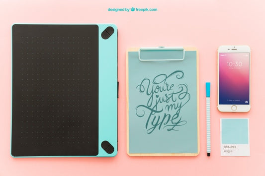 Free Clipboard, Smartphone, Instant Photo And Graphic Tablet Psd