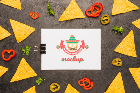 Free Clipboard Surrounded By Tortilla Chips And Ingredients Psd