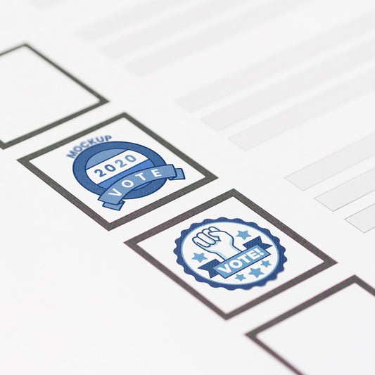 Free Close-Up Ballot With Stamps Mock-Up Psd