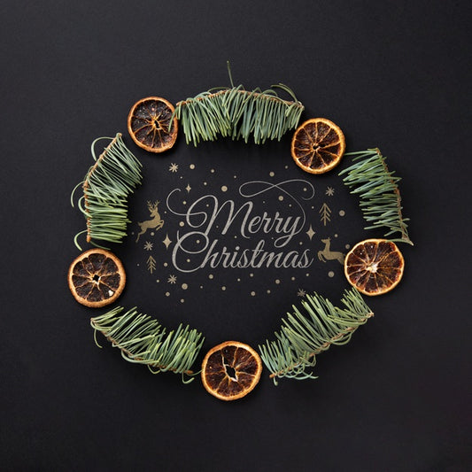 Free Close-Up Christmas Wreath Concept Psd