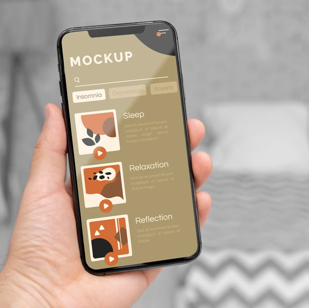 Free Close Up Mobile Screen Mock Up Psd