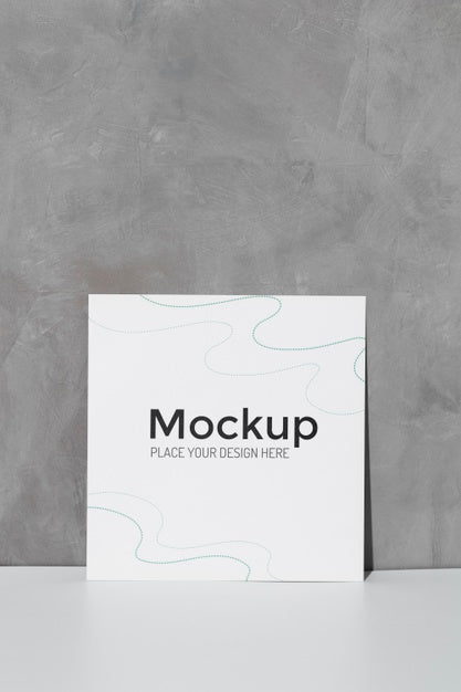 Free Close Up Mockup Card Leaning On The Wall Psd