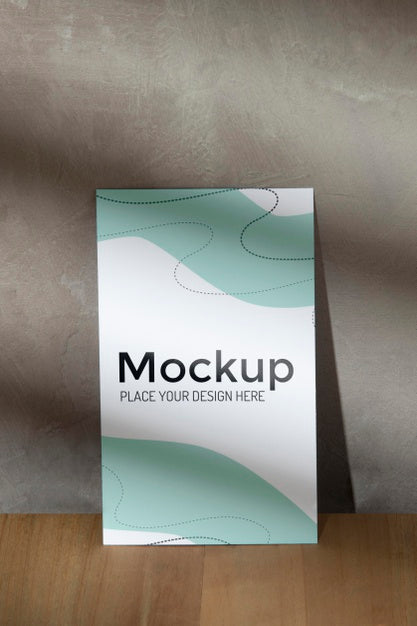 Free Close Up Mockup Poster Leaning On The Wall With Shadows Psd