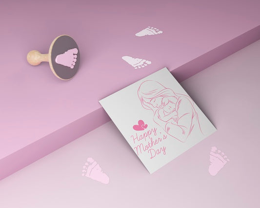 Free Close-Up Mother'S Day Card With Mock-Up Psd