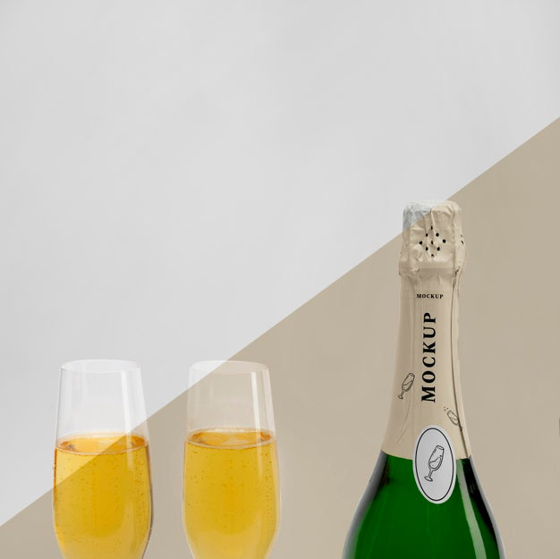 Free Close-Up Of A Champagne Bottle With Copy Space Psd