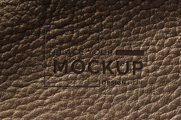 Free Close-Up Of Brown Leather Surface Mock-Up Psd