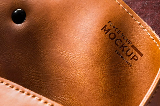 Free Close-Up Of Brown Leather With Button Psd