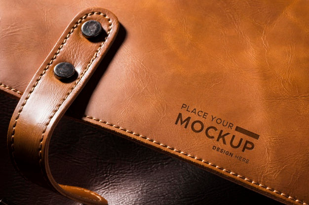 Free Close-Up Of Brown Leather With Stitches And Strap Psd