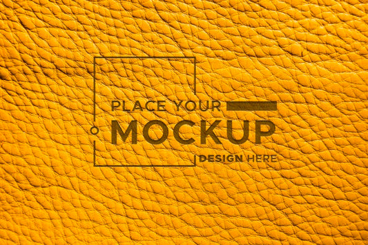 Free Close-Up Of Mock-Up Yellow Leather Psd