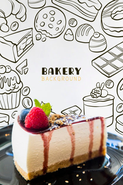Free Close-Up Of Tasty Cheesecake On A Plate Psd