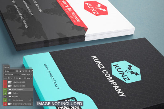 Free Close-Up Of Two Business Card Stack Mockup Psd