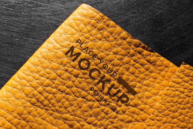Free Close-Up Of Yellow Leather Psd