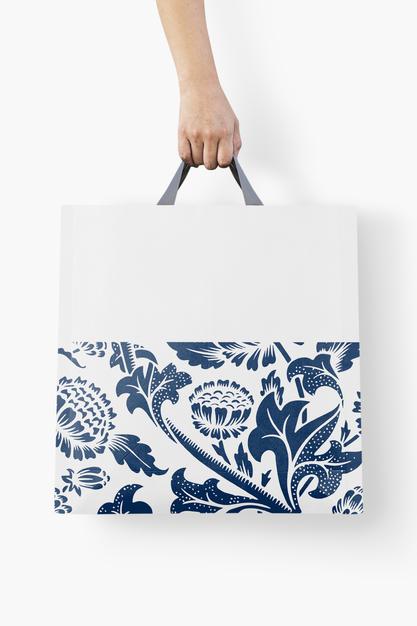 Free Close Up On Shopping Bag Mockup Design Psd