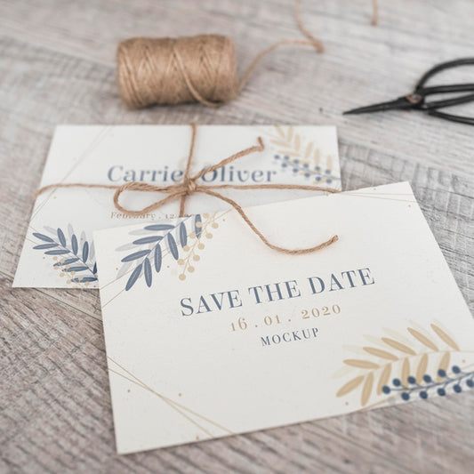 Free Close-Up Save The Date Card With Mock-Up Psd