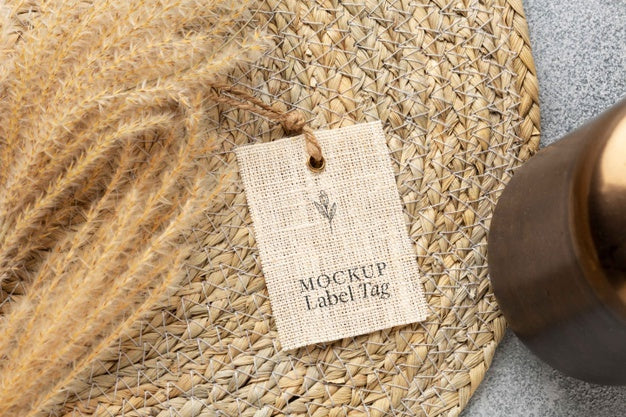 Free Clothing Label Mock-Up With Jute Pad Psd