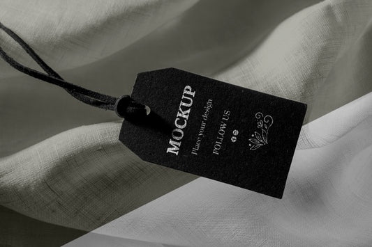 Free Clothing Mock-Up Tag On Soft Fabric Psd