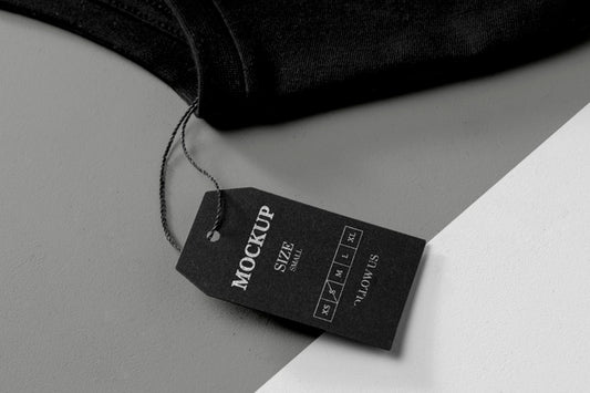Free Clothing Size Black Mock-Up High View And Black Towel Psd