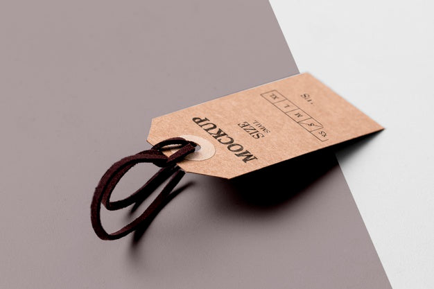 Free Clothing Size Tag Mock-Up And Shadows Psd
