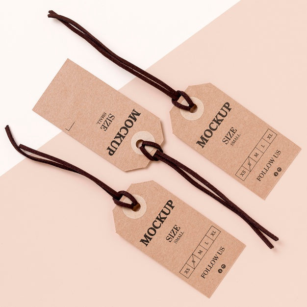Free Clothing Size Tag Mock-Up Arrangement Psd – CreativeBooster