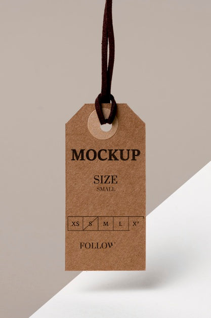 Free Clothing Size Tag Mock-Up Psd