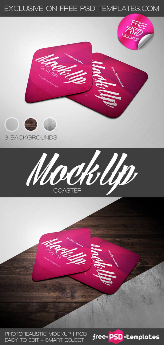 Free Coaster Mock-Up In Psd