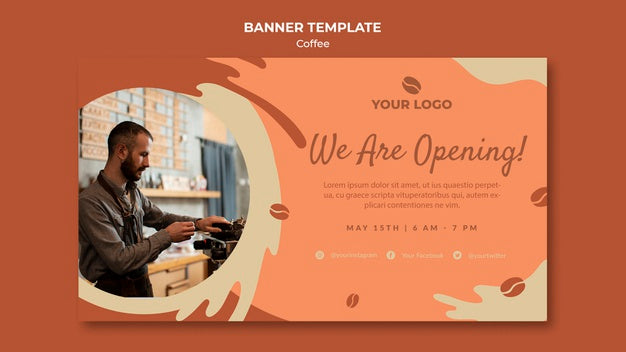 Free Coffe Concept Banner Template Mock-Up Psd