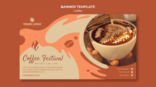 Free Coffe Concept Banner Template Mock-Up Psd