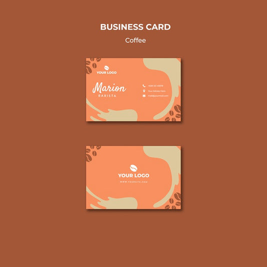 Free Coffe Concept Business Card Mock-Up Psd