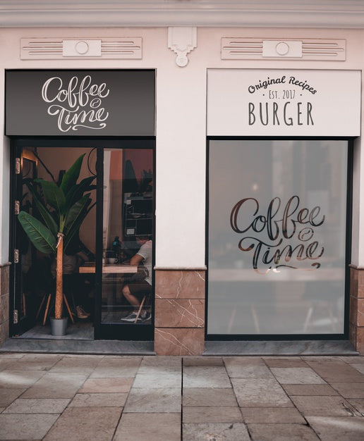 Free Coffee And Burger Time Restaurant Psd